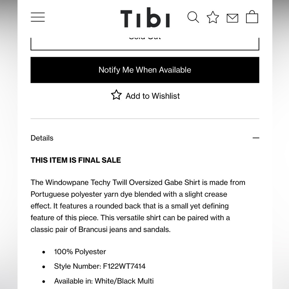 Tibi Windowpane Techy Twill Oversized Gabe Shirt - Picture 6 of 8